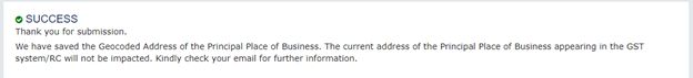 Geocoding of Address of Principal Place of Business