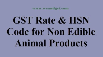 HSN Codes for Non Edible Animal Products