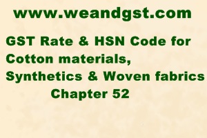 GST Rate & HSN Code for Cotton materials, Synthetics & Woven fabrics