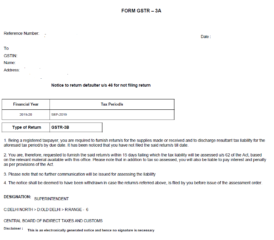 Notice u/s 46 for not filing GST Return